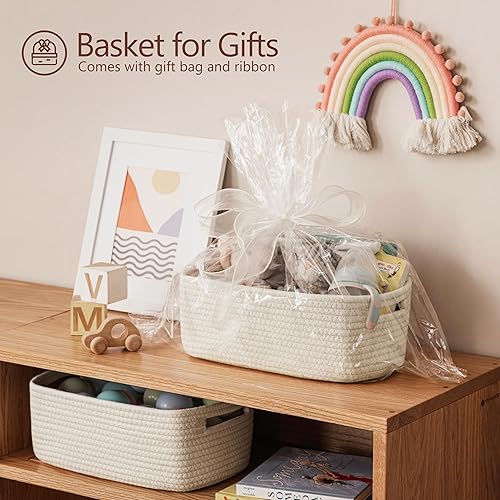 Miniatura 136 de UBBCARE Paquete de 2 canastas pequeñas, canastas de almacenamiento tejidas para organización, canasta de regalo pequeña, canasta de juguetes