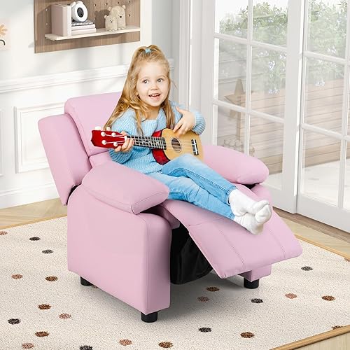 Miniatura 2 de Costzon Silla reclinable de cuero con reposapiés, reposabrazos, reposacabezas y soporte lumbar, silla ergonómica para sala de estar y juegos, sofá