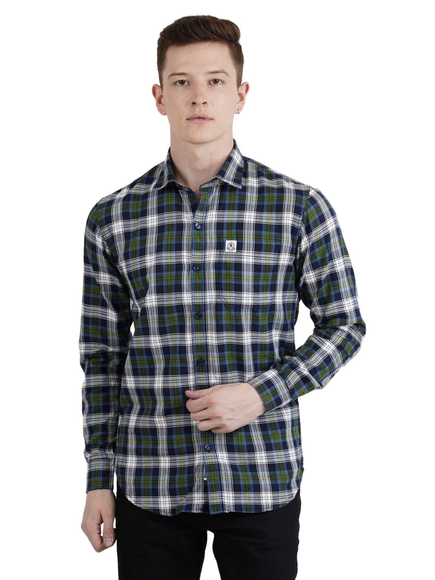RAGAZZO Men's Cotton Casual Checkered Shirt