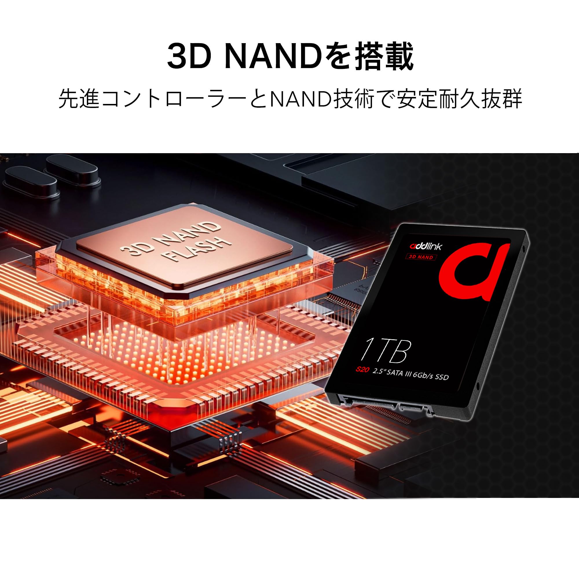 Amazon | addlink S20 台湾製 1TB 内蔵SSD | 読取り最大 500MB/s