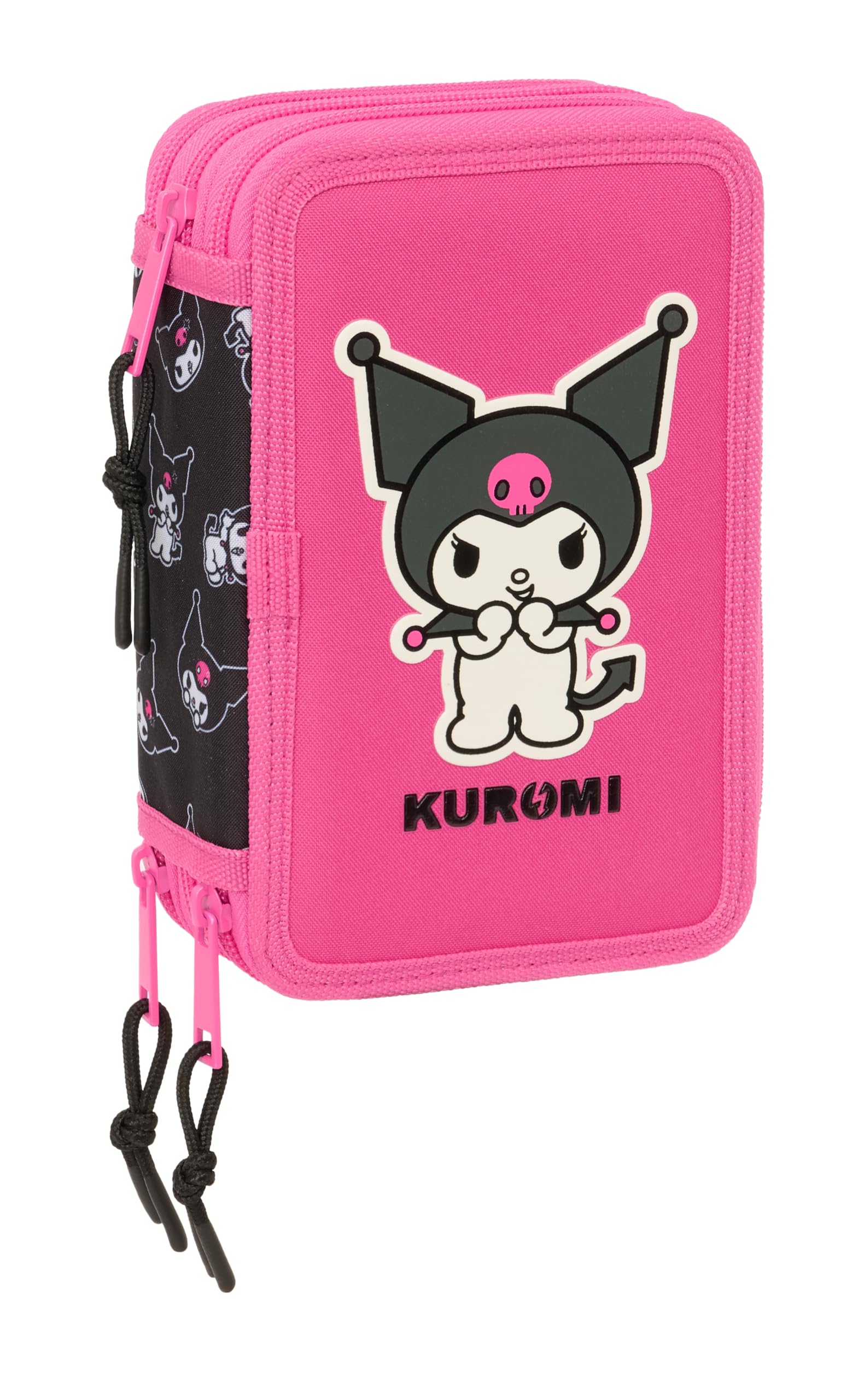 Safta KUROMI – School Pencil Case with 37 Tools Included, Children's Pencil Case, Child, Ideal for Children from 5 to 14 Years, Comfortable and Versatile, Quality and Resistance, 12.5 x 5.5 x 19.5 cm