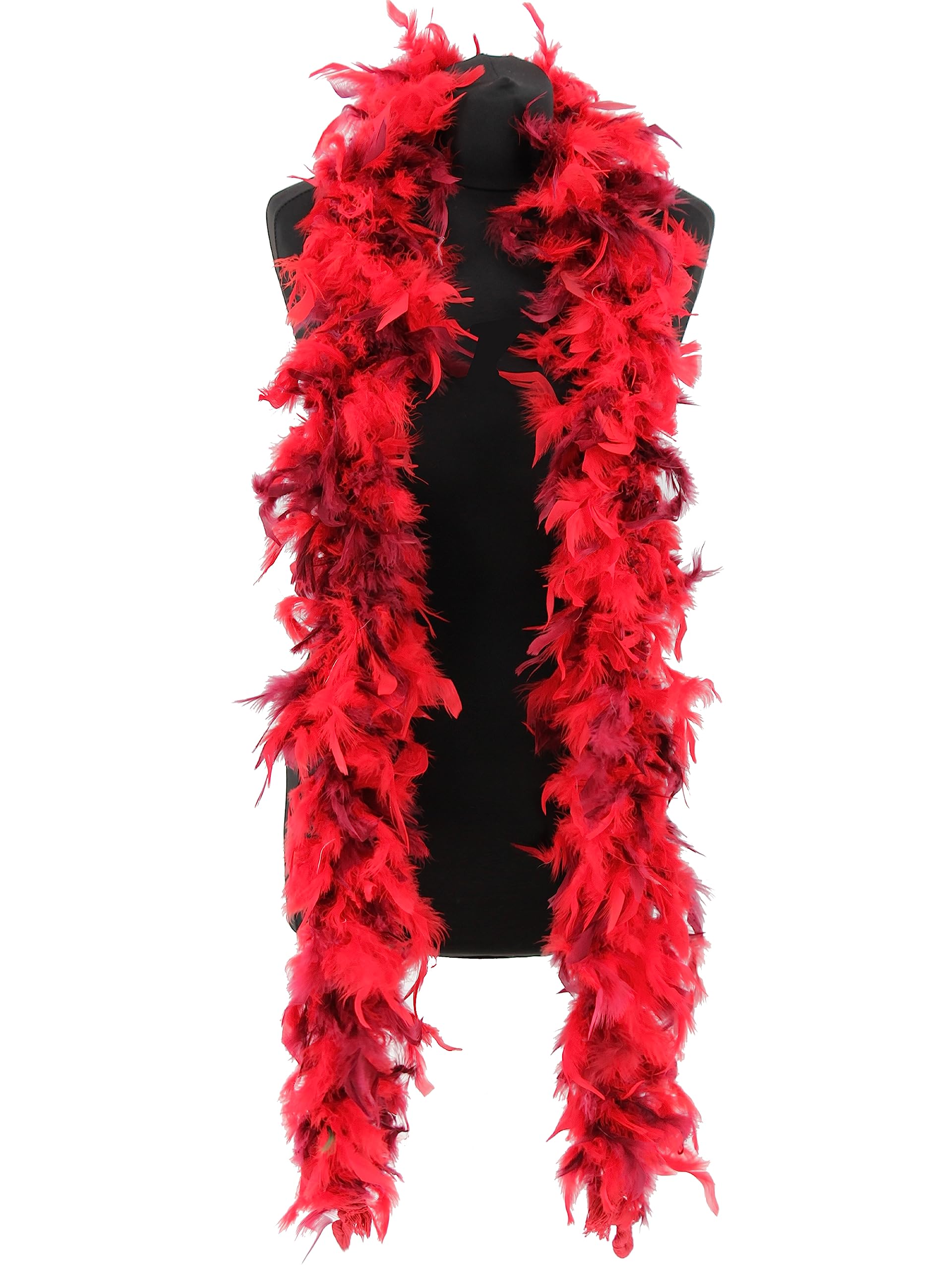 Pohotobooth Props Ltd Luxury Mixed Red & Wine Red Feather Boa - 80g - 180cm
