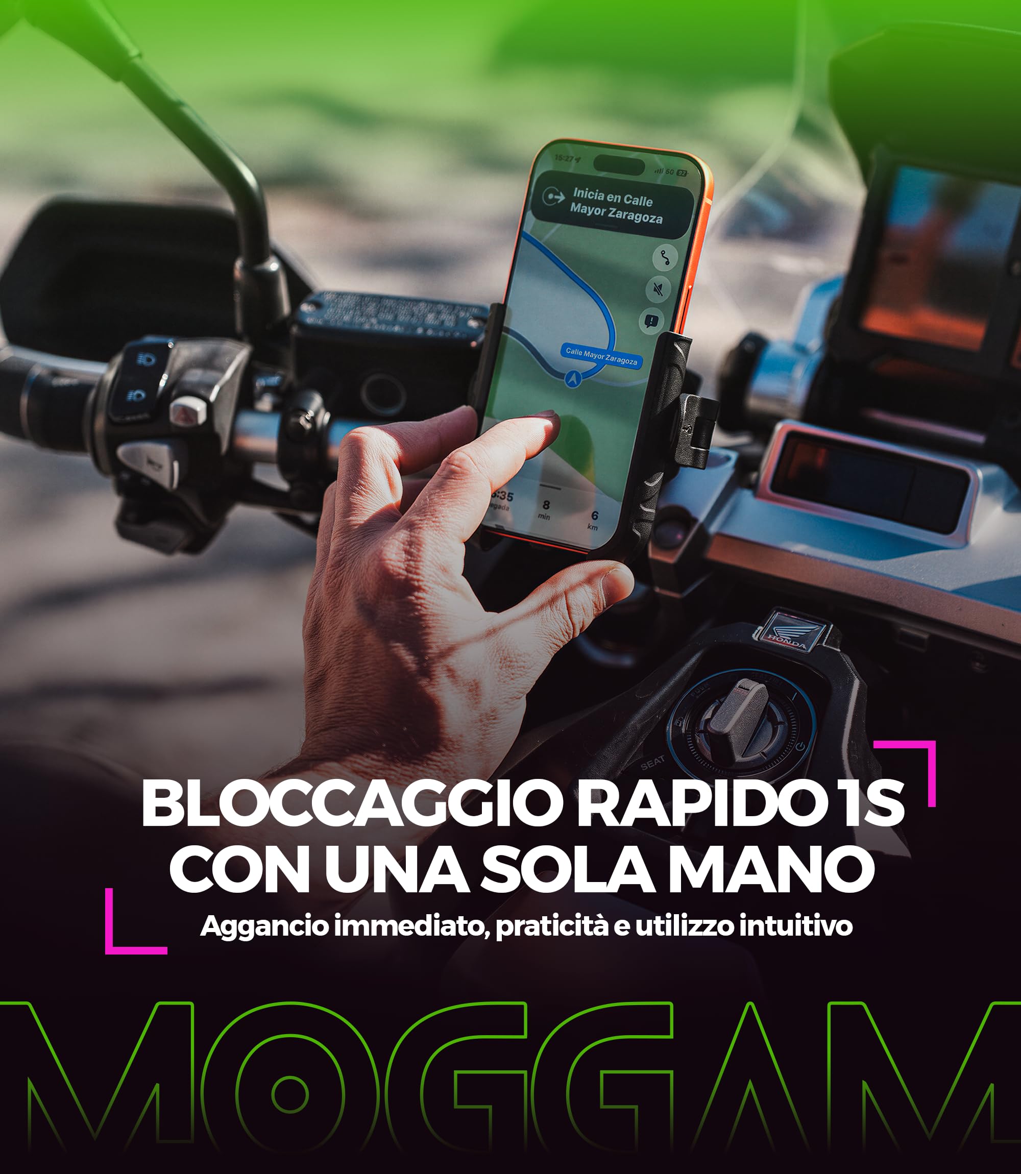 Porta Telefono Bici Ultra Resistente Antivibrazione con Morsetto in Alluminio Blocco 1S Rotazione 360° Supporto Telefono Moto per Manubrio MTB Bici da Corsa e Monopattino Premium