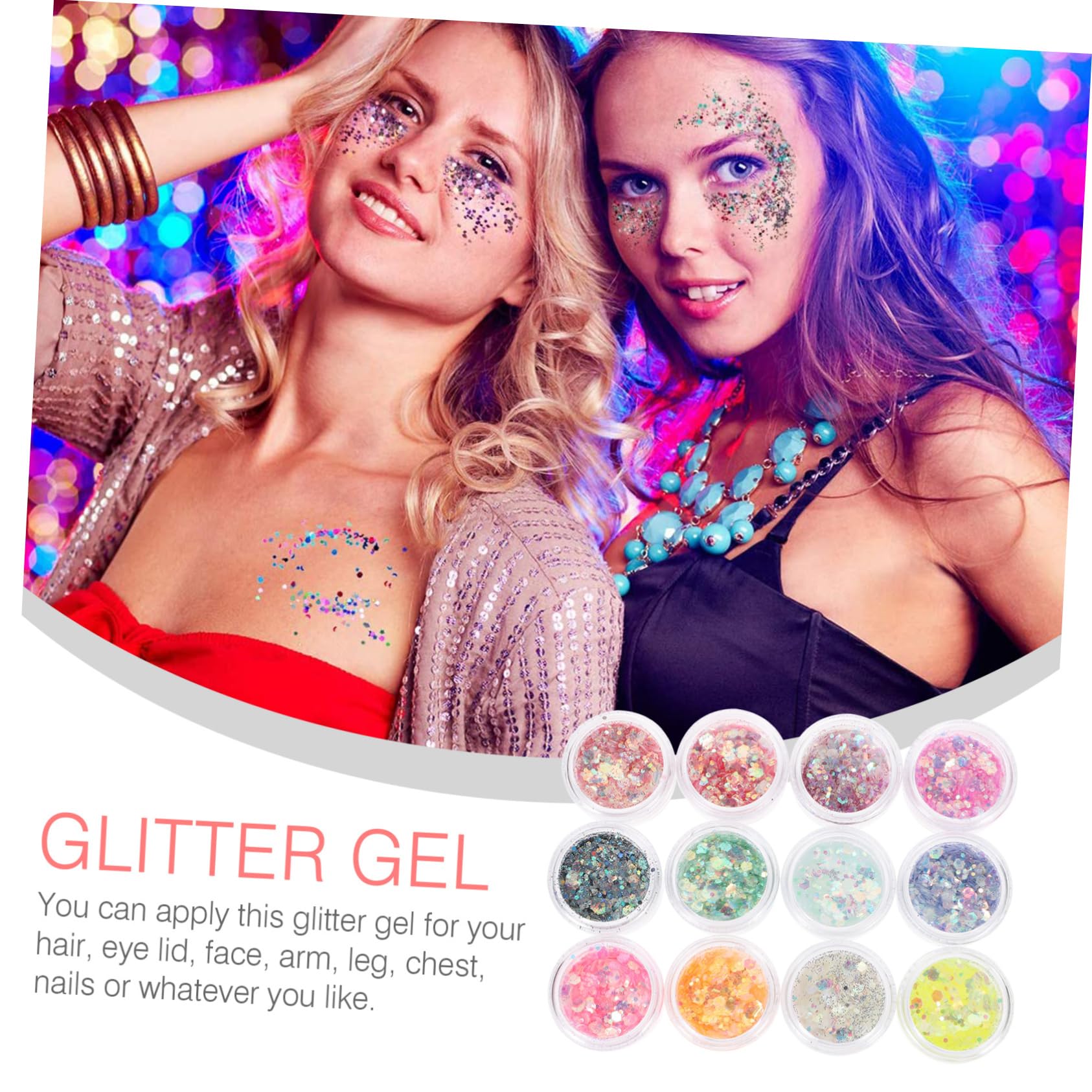 Didiseaon 24 Scatole Glitter Nail Paillettes Bagliore Di Trucco Liquido Ombretto Liquido Acrilico Unghie Manicure Paillettes Festival Accessori Festival Trucco Trucco Degli Occhi Smalto Di