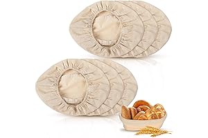 Boao Fabric Basket Liners | Natural Rattan Bread Banneton Proofing Liners (Pack...