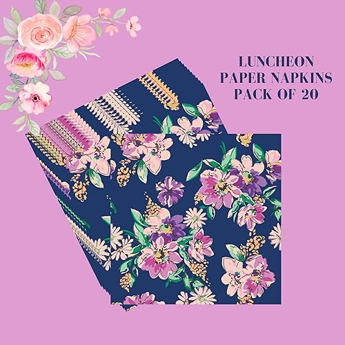 Miniatura 5 de Servilletas de papel de 20 unidades de 13 x 13 pulgadas con estampado de rosas rosadas, 3 capas, servilletas de cóctel con rosas impresas para arte,