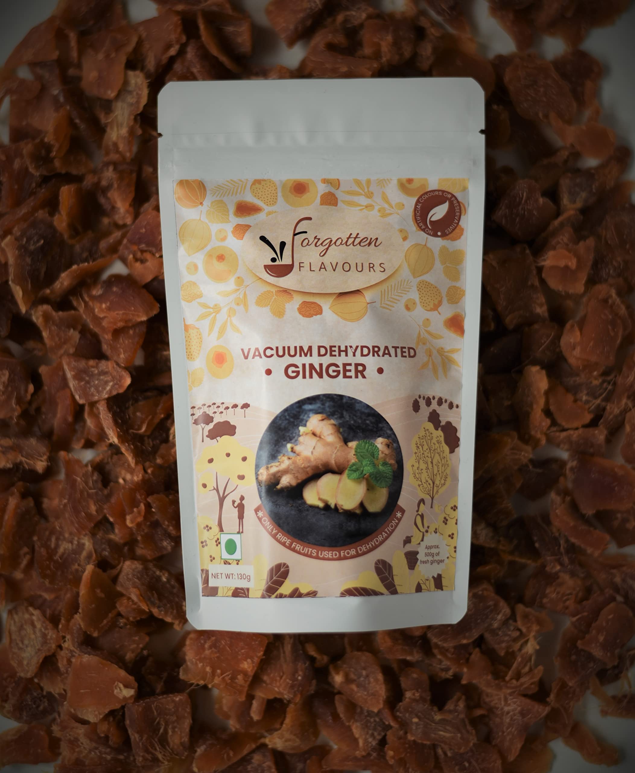 Forgotten Flavours - Sweet Ginger Candy| 100 gms | Dry Ginger Candy for Nausea/Cough Relief | After Meal Digestive | Vacuum Dried Candy | Adrak Candy with No Artificial Preservatives | No Sulphur | Pack of 1 - Image 4 thumbnail