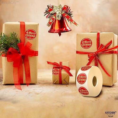 Miniatura 7 de KatchOn, Rollo de calcomanías de Feliz Navidad, 500 piezas, calcomanías de Navidad para sobres, etiquetas de Navidad, calcomanías de Navidad para