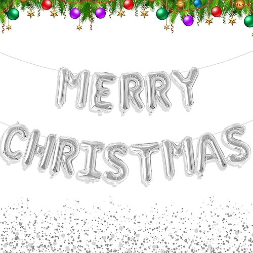 Miniatura 8 de Tellpet Pancarta de Globos con Letras de Feliz Navidad, Fondos de Navidad para Fotografía, Rojo y Verde Rojo y verde,Donut,Oro,plateado,Naranja y