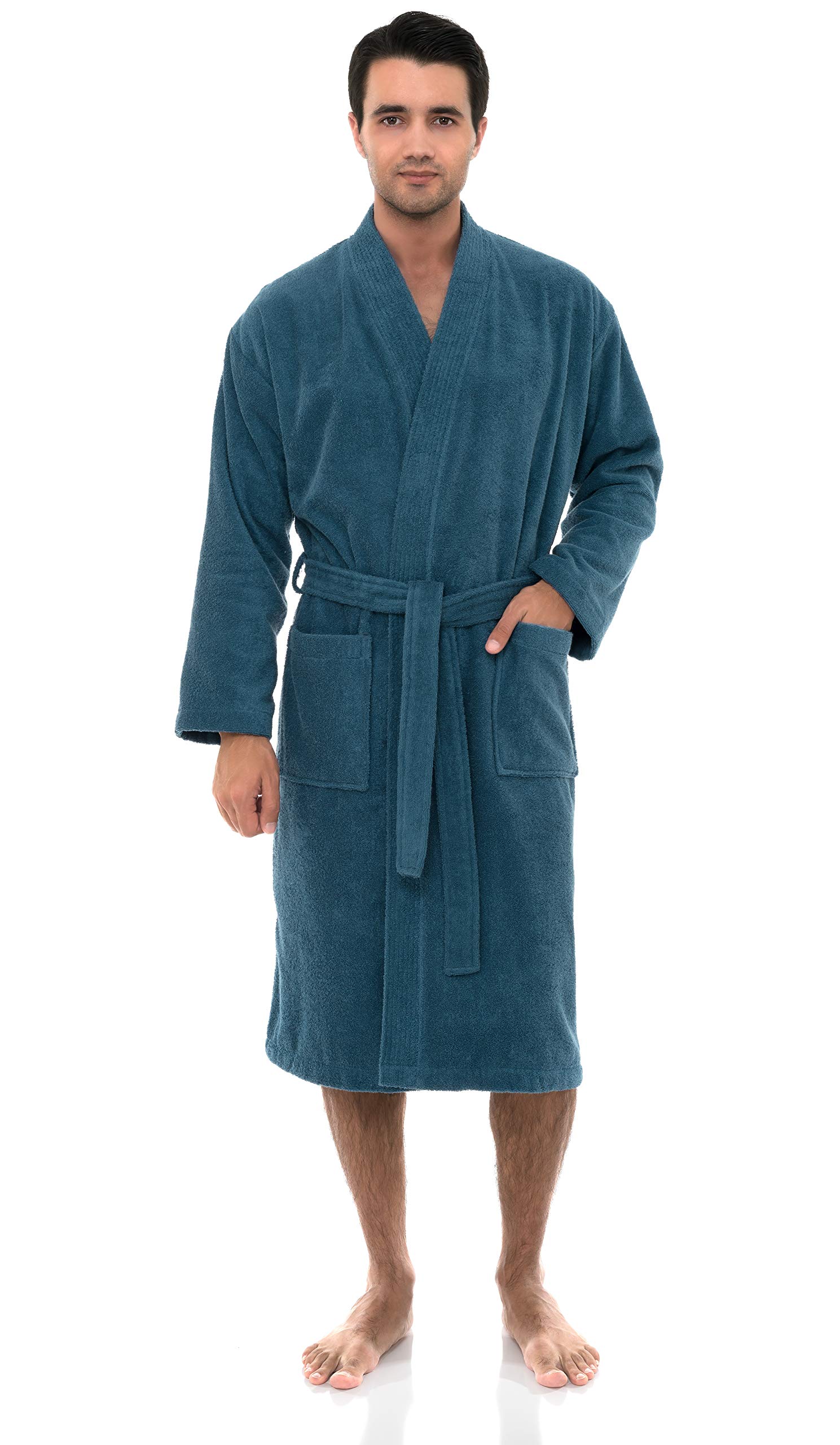 TowelSelections Mens Robe Cotton Terry Cloth Bathrobe Soft Kimono Towel Bath Robe for Men XS to 4X