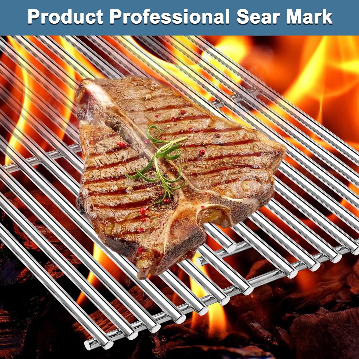 Adviace Grill Parts for Members Mark GR2039201-MM-00 & Bakers Chefs ST1017-012939 GR2039201-BC-00, Grill Grates Replacement for Members Mark Grill GR2039201-MM-00
