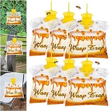 6 Pack Disposable Wasp Traps Outdoor Hanging Carpenter Bee Traps for Outside Yellow Jacket Trap Hornet Trap Wasp Catcher for Bug Flies Patio Garden