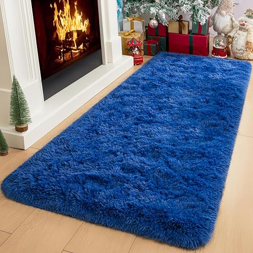 Miniatura 142 de Kelarea Alfombra de área para sala de estar, 5 x 8 pies, antideslizante, color crema, esponjosa, suave, alfombra de felpa lanuda para dormitorio