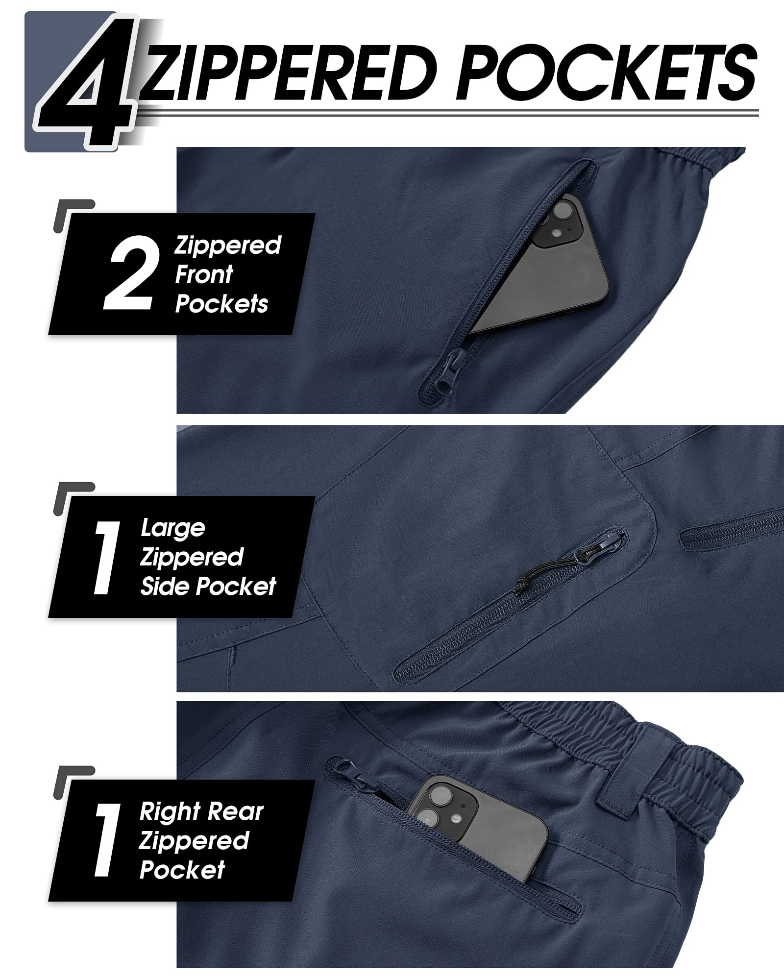 33,000ft Pantaloni Capri da Uomo Quick Dry 3/4 Pantaloncini Cargo da Trekking Bermuda Traspiranti Elasticizzati con Tasche