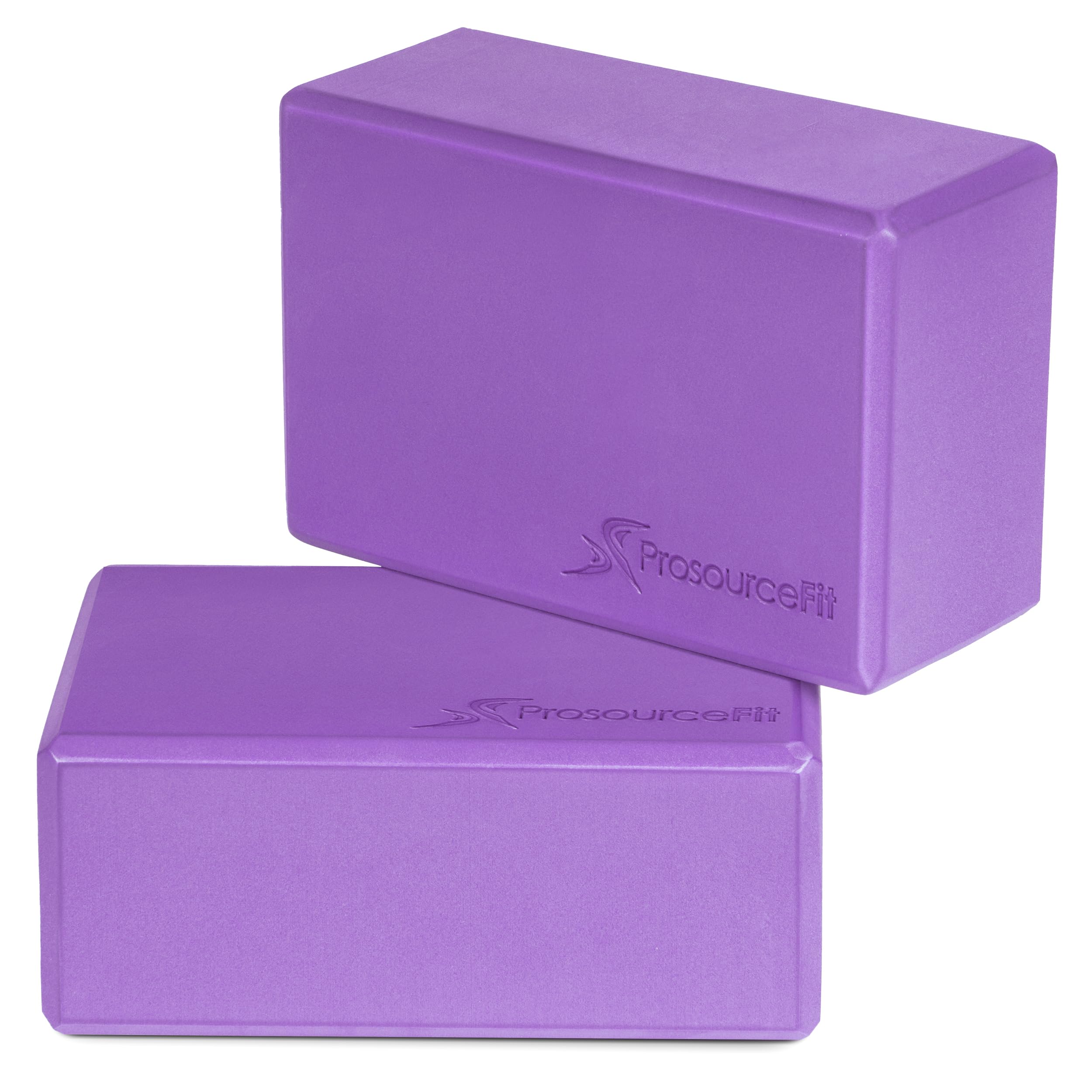 ProsourceFit Foam Yoga Blocks Set of 2, High Density EVA Yoga Bricks, Sturdy Yoga Prop Large Size 4”x 6” x 9”