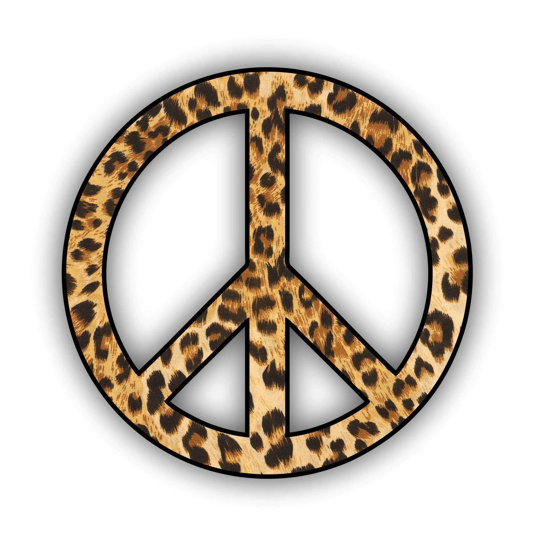 Leopard Peace Sign Graphic Decal Window Laptop Car Truck Window Sticker by Vinyl Junkie Graphics (Rainbow Tie Dye)
