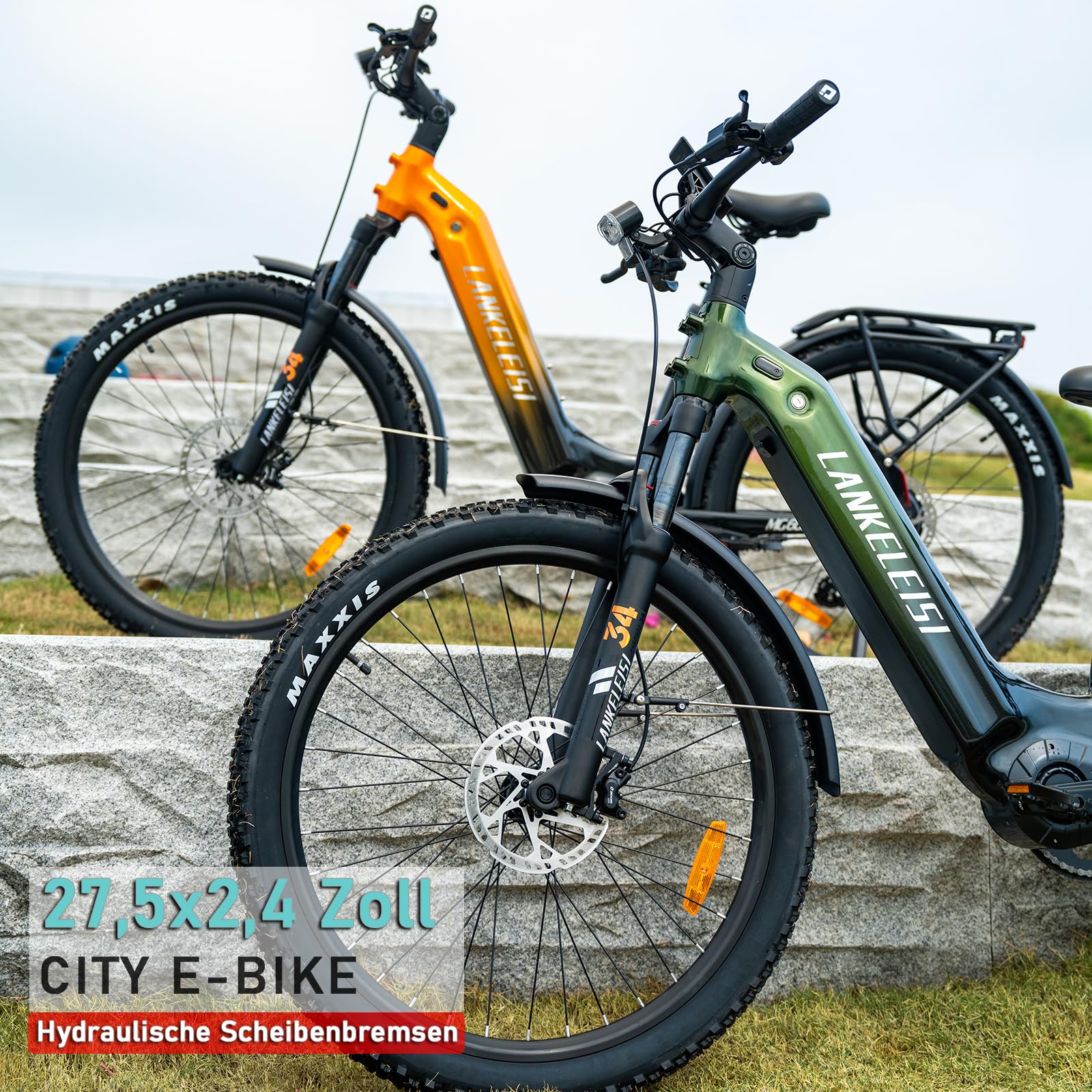 LANKELEISI MG600 Lite E-Bike Damen 27,5 Zoll Tiefeinsteiger Elektrofahrräder mit 36V 20Ah Akku, 150KM Reichweite, 8-Gang E-Fahrrad Herren für Urban, Trail & Straße