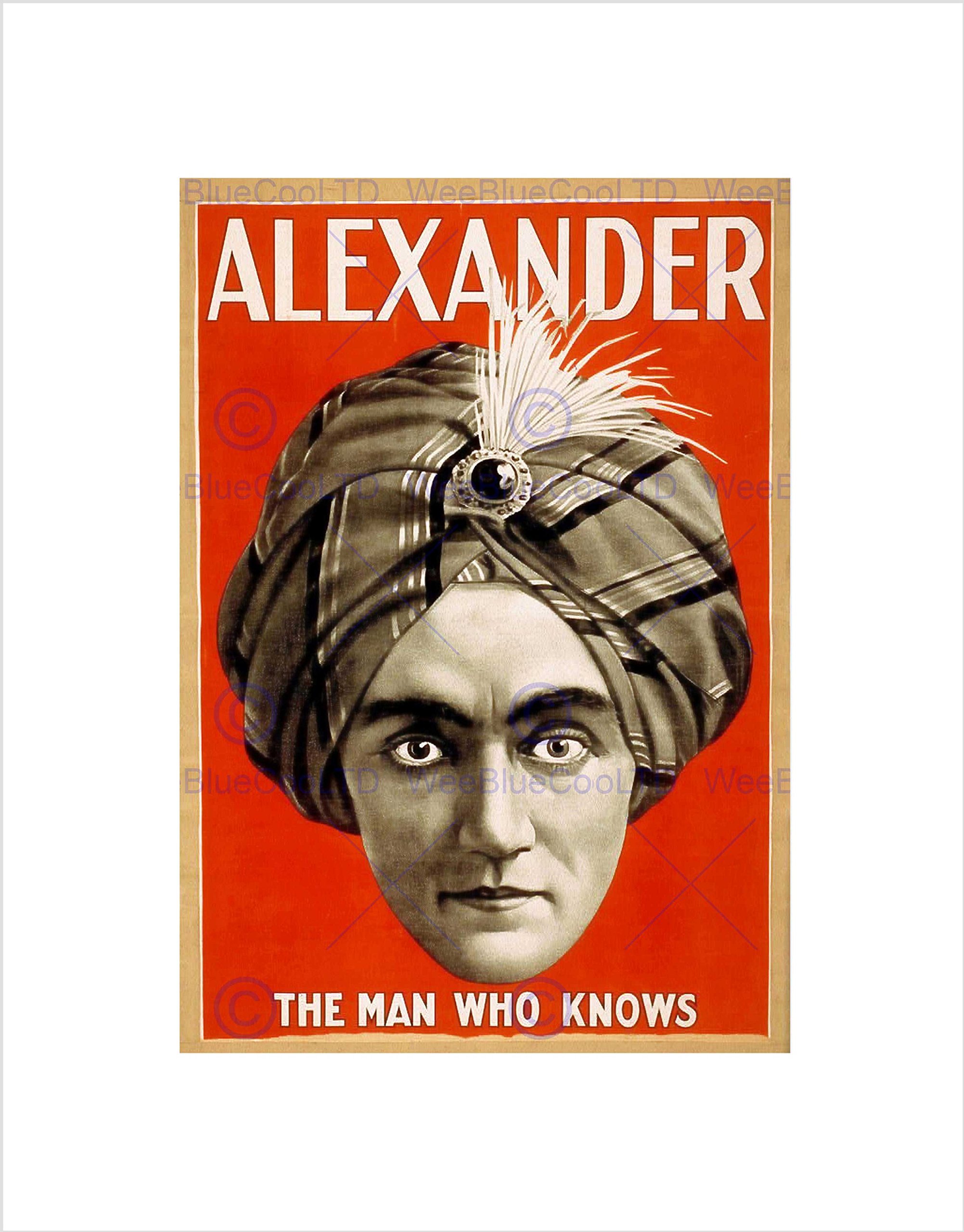 Wee Blue Coo Alexander The Magician Magic Vintage Advert Wall Art Print