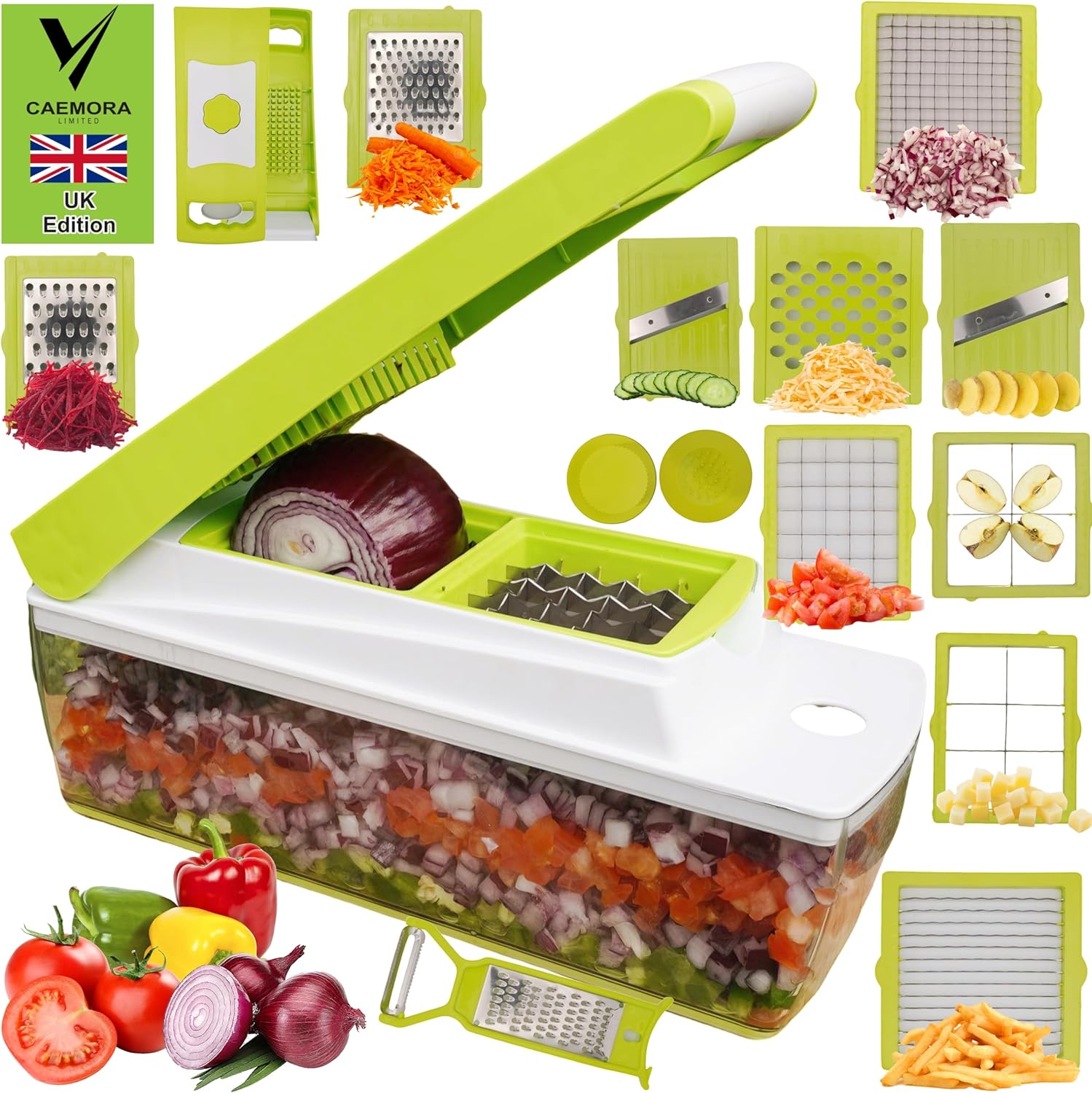 14in1 MultiPurpose Slicer Safest Mandoline Vegetable Fruit Grater