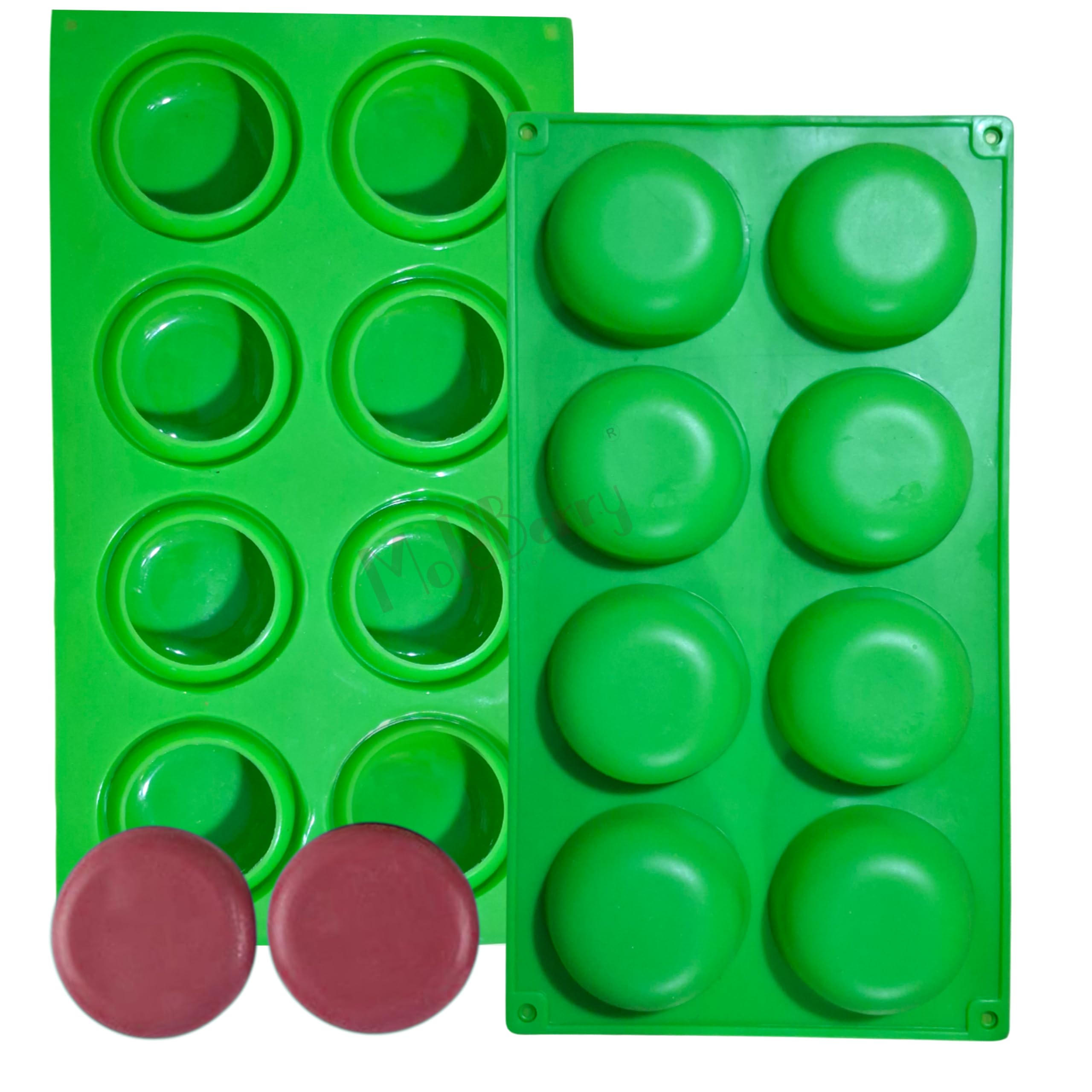 MoldBerry 8 Cavity Round Silicone Soap Mould | Handmade Soap Making Mold | DIY Soap Craft Mold for Cold Process, Melt & Pour, Bath Soap | Non-Stick Flexible Silicone Mold | Multicolor | Pack 1-image-36