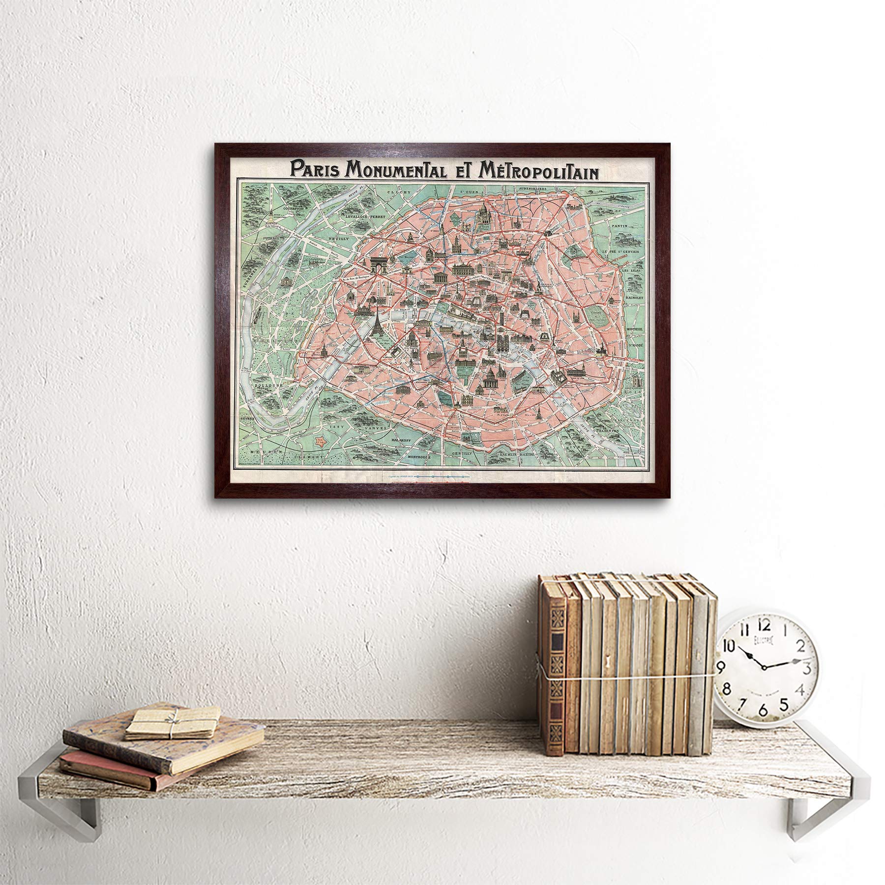 Amazon.co.jp: Geography Map Illustrated Antique Robelin Paris Art