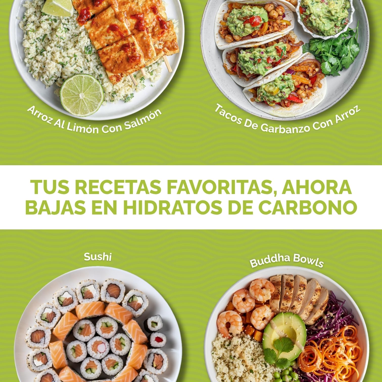 PALMINI Arroz - Palmito – Bajo en calorías – Bajo en carbohidratos – Keto - Vegano – Libre de OGM – Libre de Gluten – Sin azúcar – 338g | (Pack de 6 unidades)