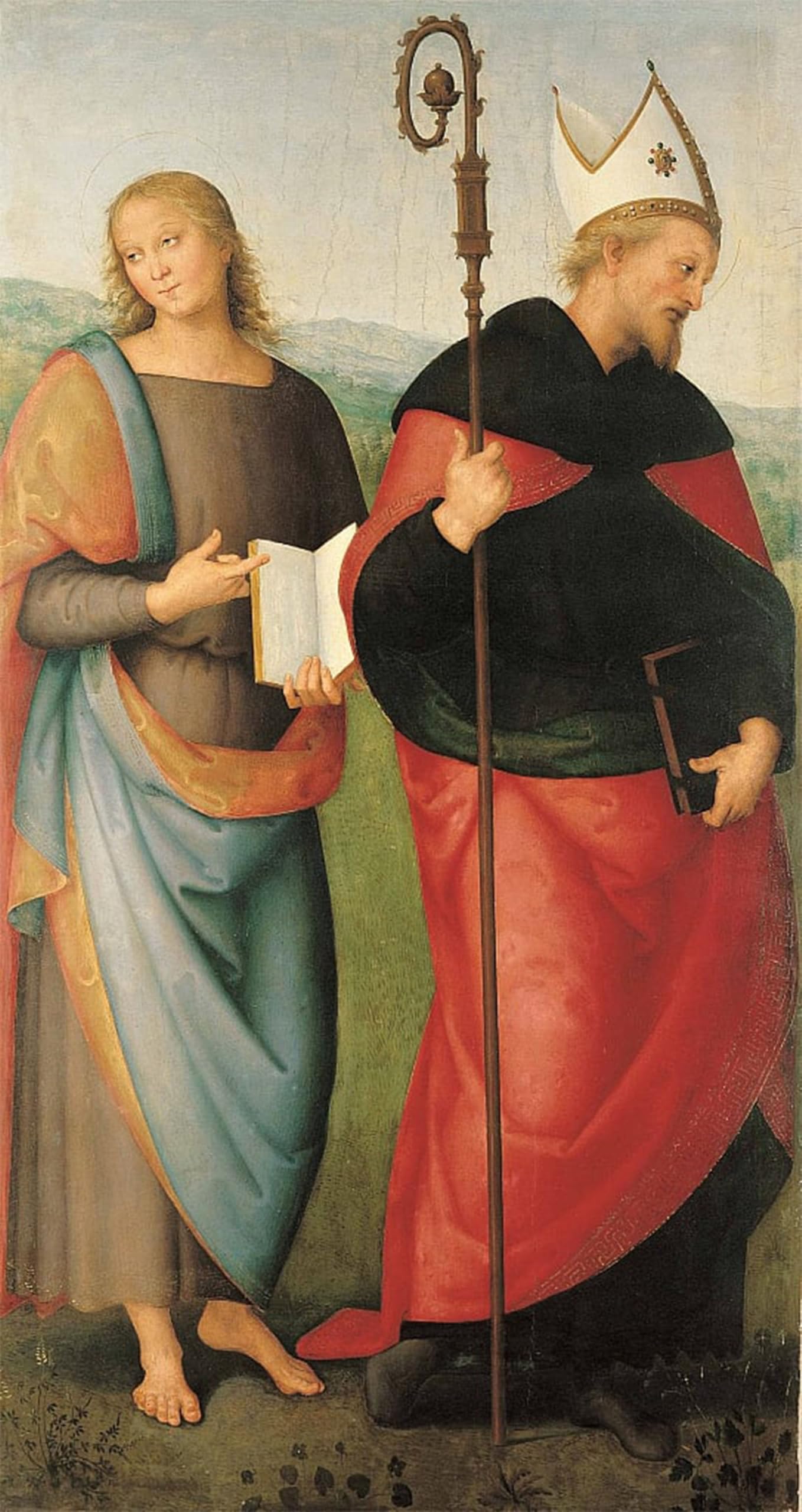 POSTERIIk Vintage Art Print Images Pictures Print Saints the Evangelist and Augustine by Pietro Perugino Modern Colour Posters for Office Home Decor 60x90cm