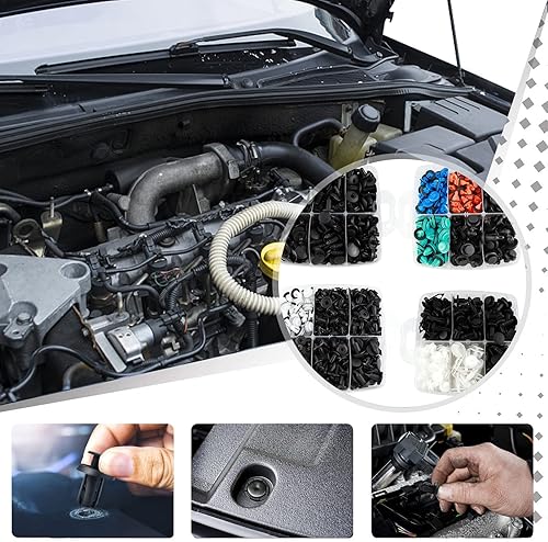 Miniatura 6 de Clips de retención de empuje para automóvil, 1045 unidades, surtido de sujetadores automáticos, 30 tamaños más populares, remaches de nailon para