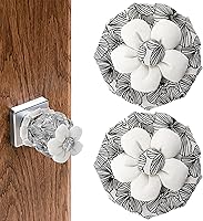Vista 1 de Sliverdew 2 fundas para pomos de puerta, protector de pomo de puerta floral negro, suave y redondo, para puerta, reutilizable, con esponja, lavable