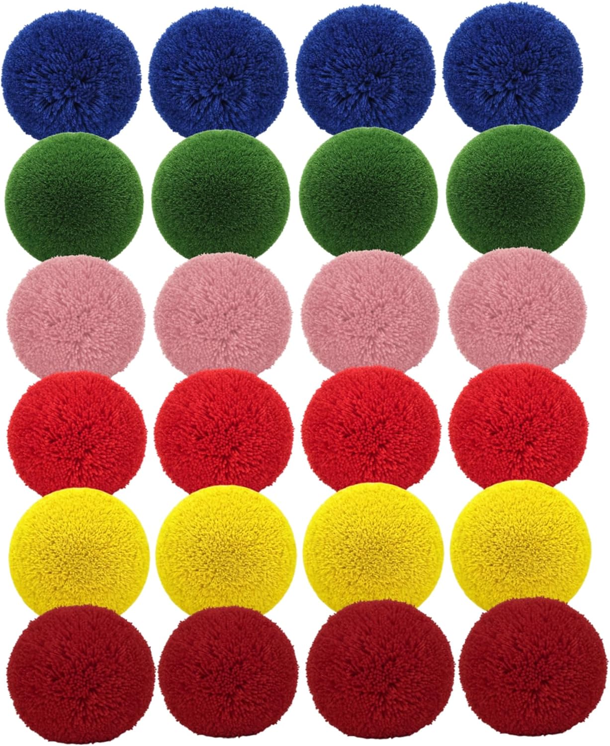 24-Pack Yarn Balls, 10cm/4in Fluffy Soft Dodgeballs for Kids and Adults, Safe Playground Balls for Indoor Outdoor Games, Handball, Random