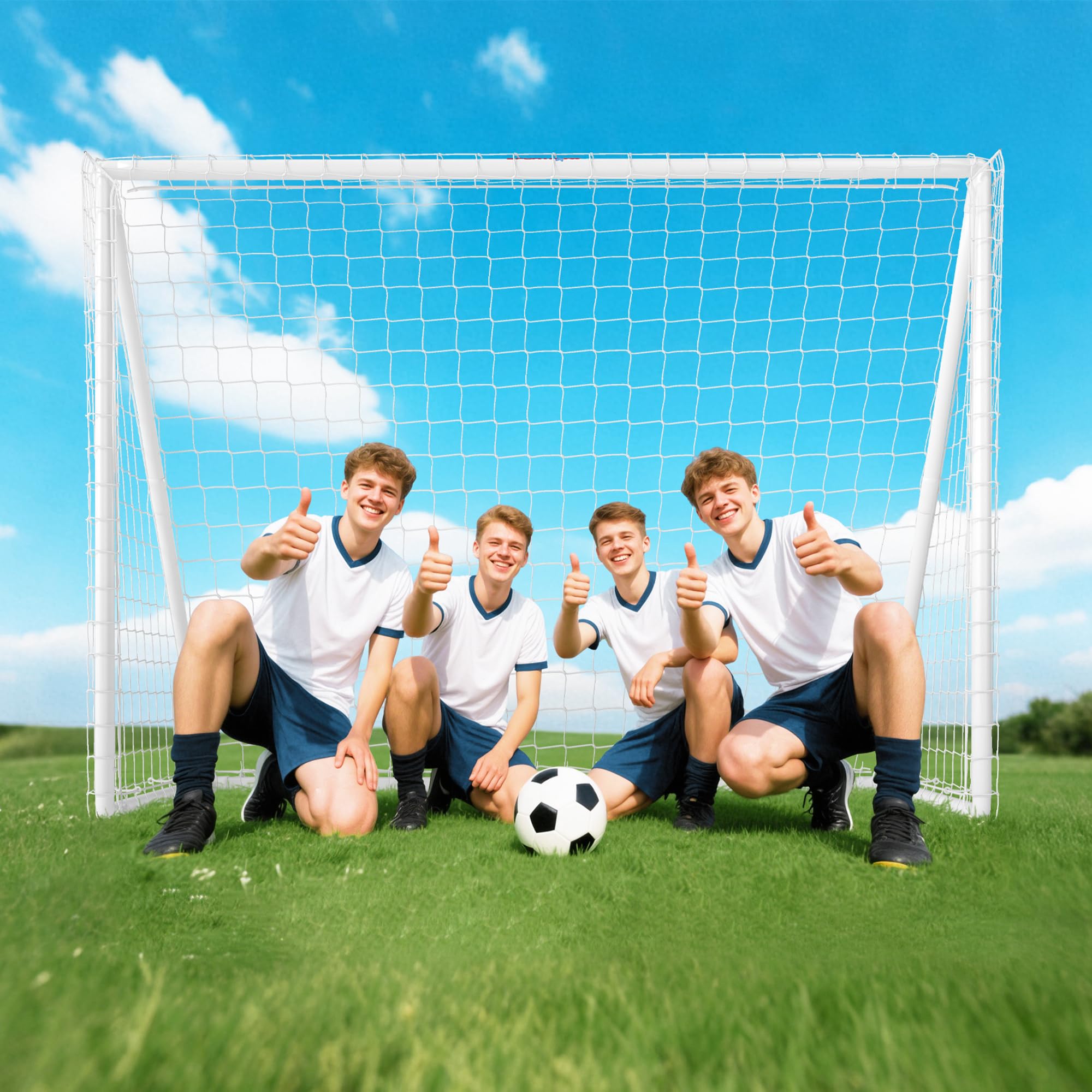 SPORTNOW Fußballtor für Jugendliche & Erwachsene wetterfestes standfestes Fußball Tor mit Netz, Erdhaken, Outdoor Torwand für Garten, Park, Strand