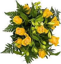 Bright Yellow Rose & Alstroemeria Bouquet, Send Beautiful Fresh Flowers with a Handwritten Gift Card