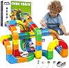 123PCS Electric Train Set, Magic Rail Cube Train Set, 3D Embedded Layouts Train Track Set with Gravity-Defying Motorized Train, DIY Cube Flexible Race Track,Easter Birthday Gift for Boys Girls