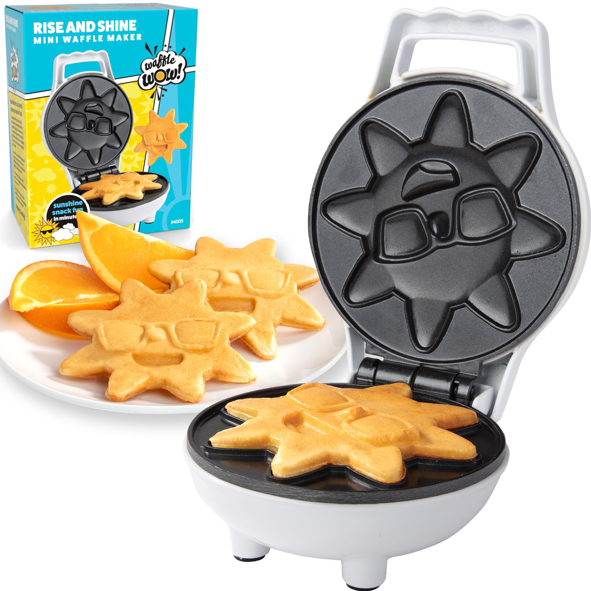 Amazon.com: Rise & Shine Mini Sun Waffle Maker, Personal-Sized 4