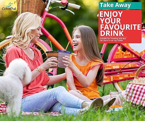 Miniatura 7 de Vasos para niños con pajitas y tapas, 9 paquetes de 16 onzas, taza que cambia de color, taza de plástico aislada gruesa y reutilizable con tapas y