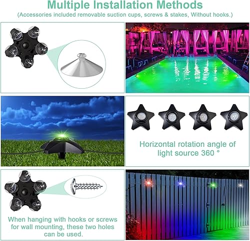 Miniatura 3 de Luces sumergibles para piscina, luz LED RGB impermeable para piscina, estanque, fuente, acuario, control remoto de bajo voltaje, luces de estanque