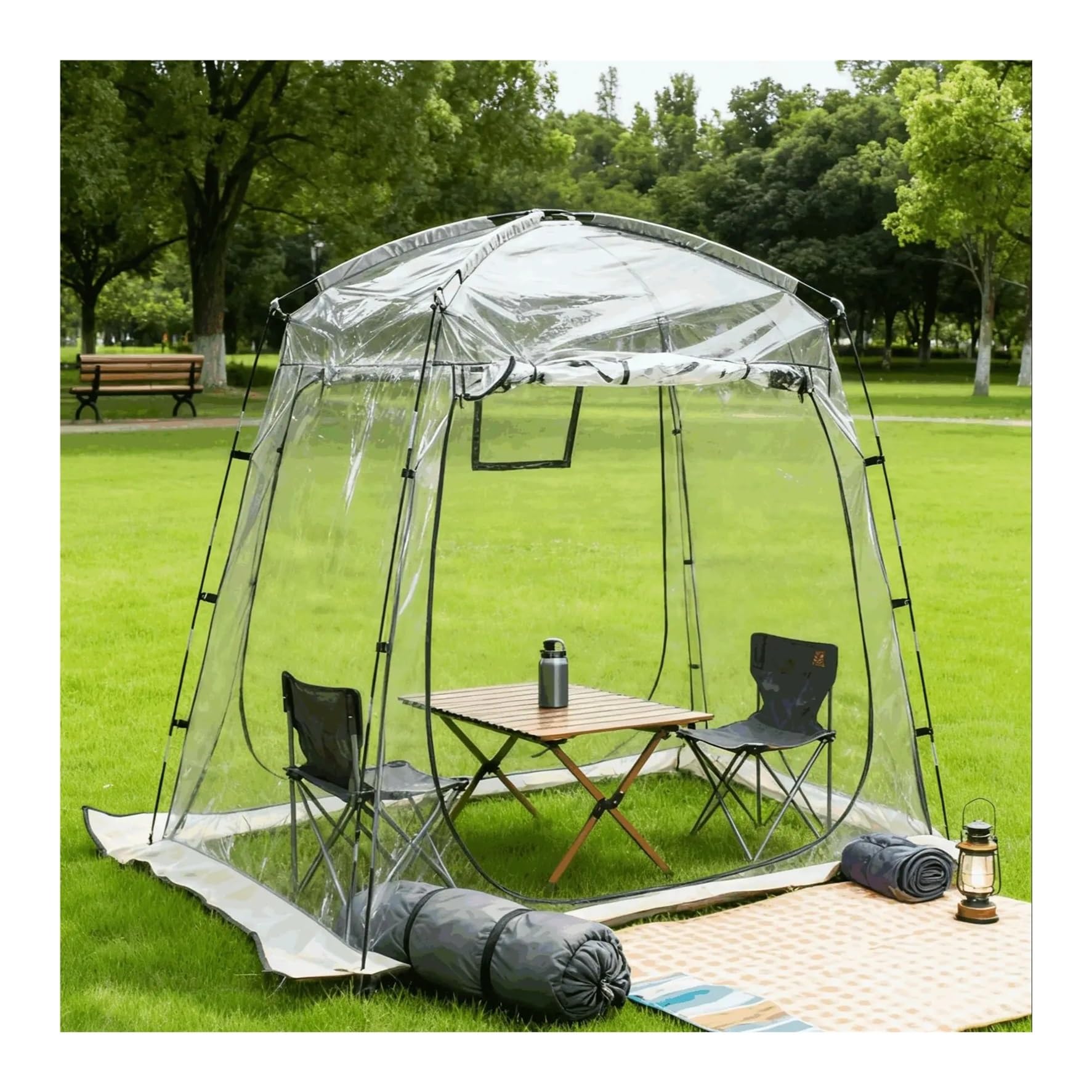 Transparentes Pop up Zelt Allwetter-Sportzelt im Freien, blasenklar, regenfest, Camping-Sonnenschutz for Sportveranstaltungen, Camping, Angeln, Jubel Sport & Freizeit