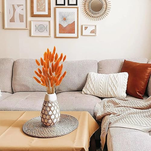 Miniatura 10 de 60 piezas de flores secas de cola de conejo, hierba rosa de las pampas, arreglo floral seco natural, flores secas para Halloween, Navidad,