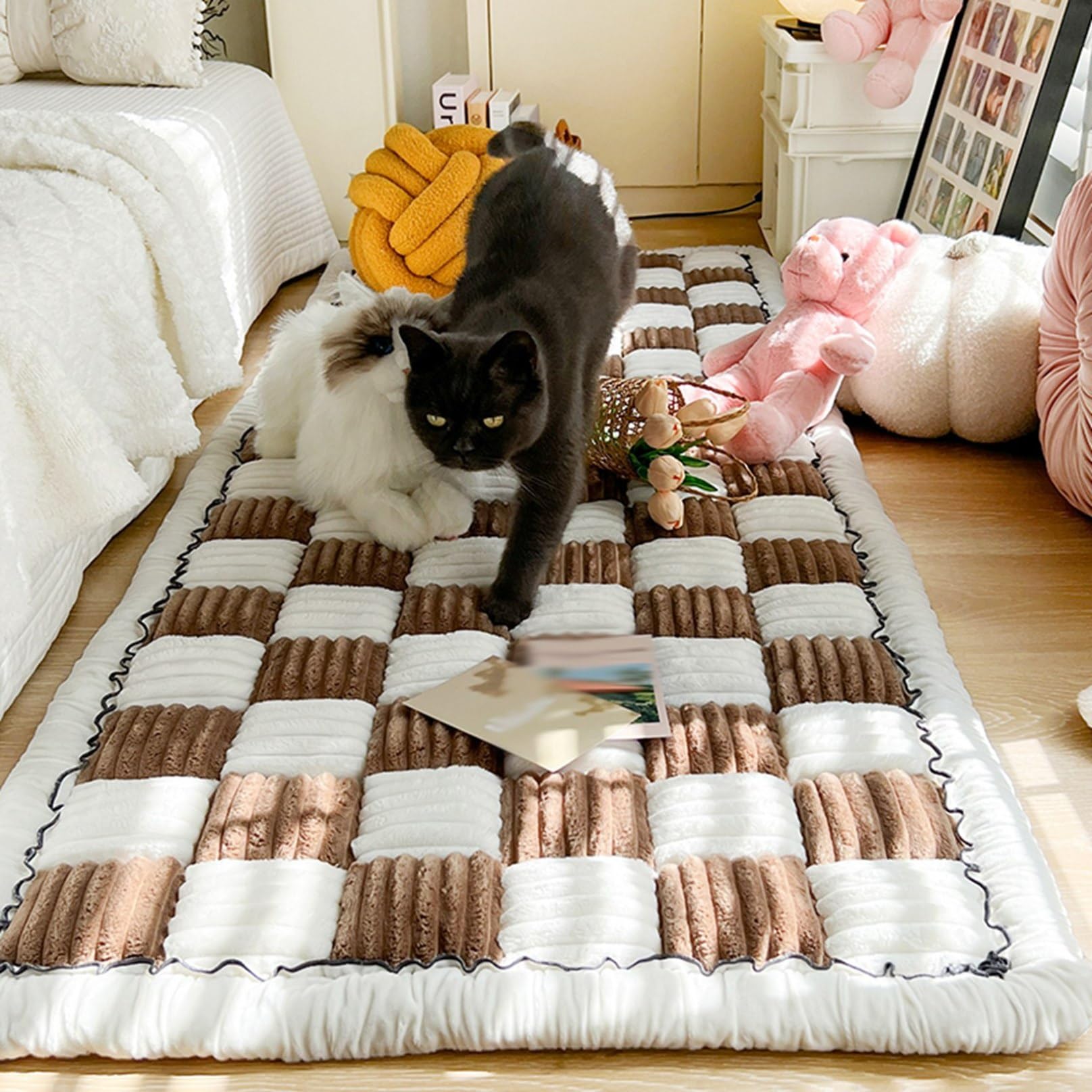 Amazon.co.jp: コットンキルト ラグマット キルティング 厚手
