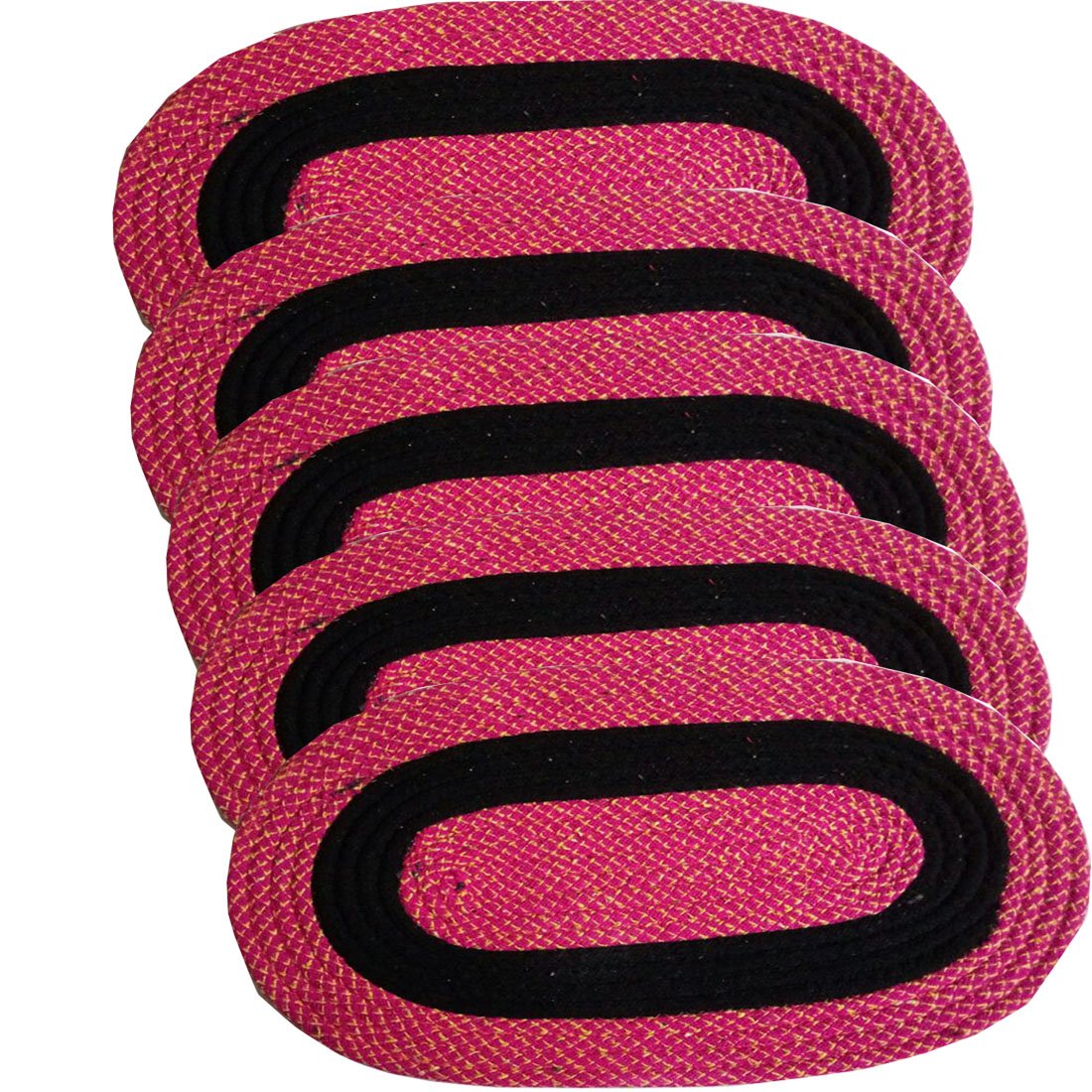 Dehati Store Pink Multicolor Polyester Door Mat Floor Mat Set of 5 Pcs (21 x 14 in)