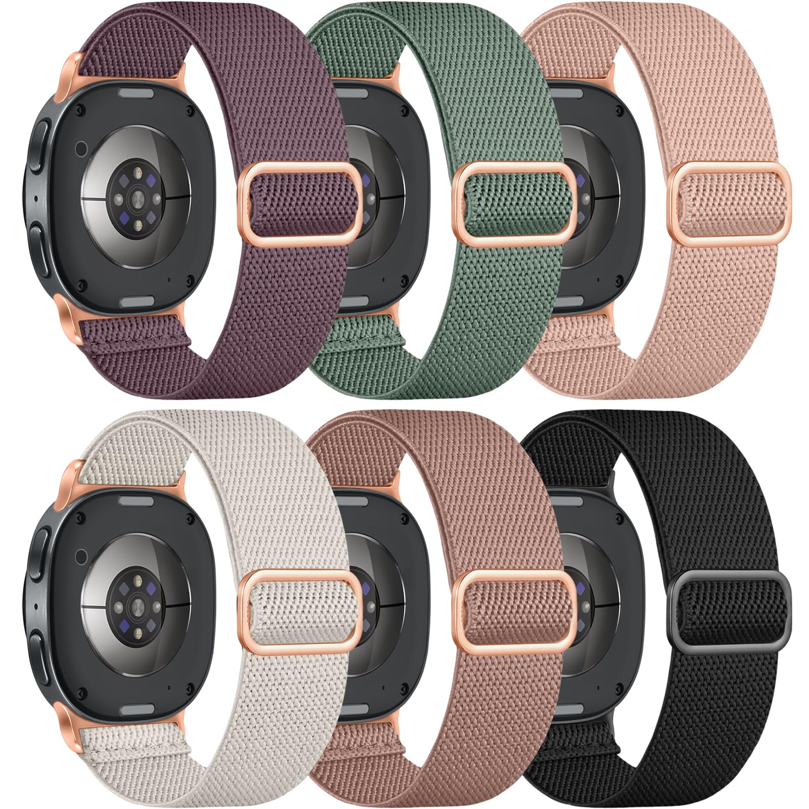 Easuny 6 Pack Stretchy Bands Compatible with Samsung Galaxy Watch 8 Band 40mm 44mm Samsung Galaxy Watch 8