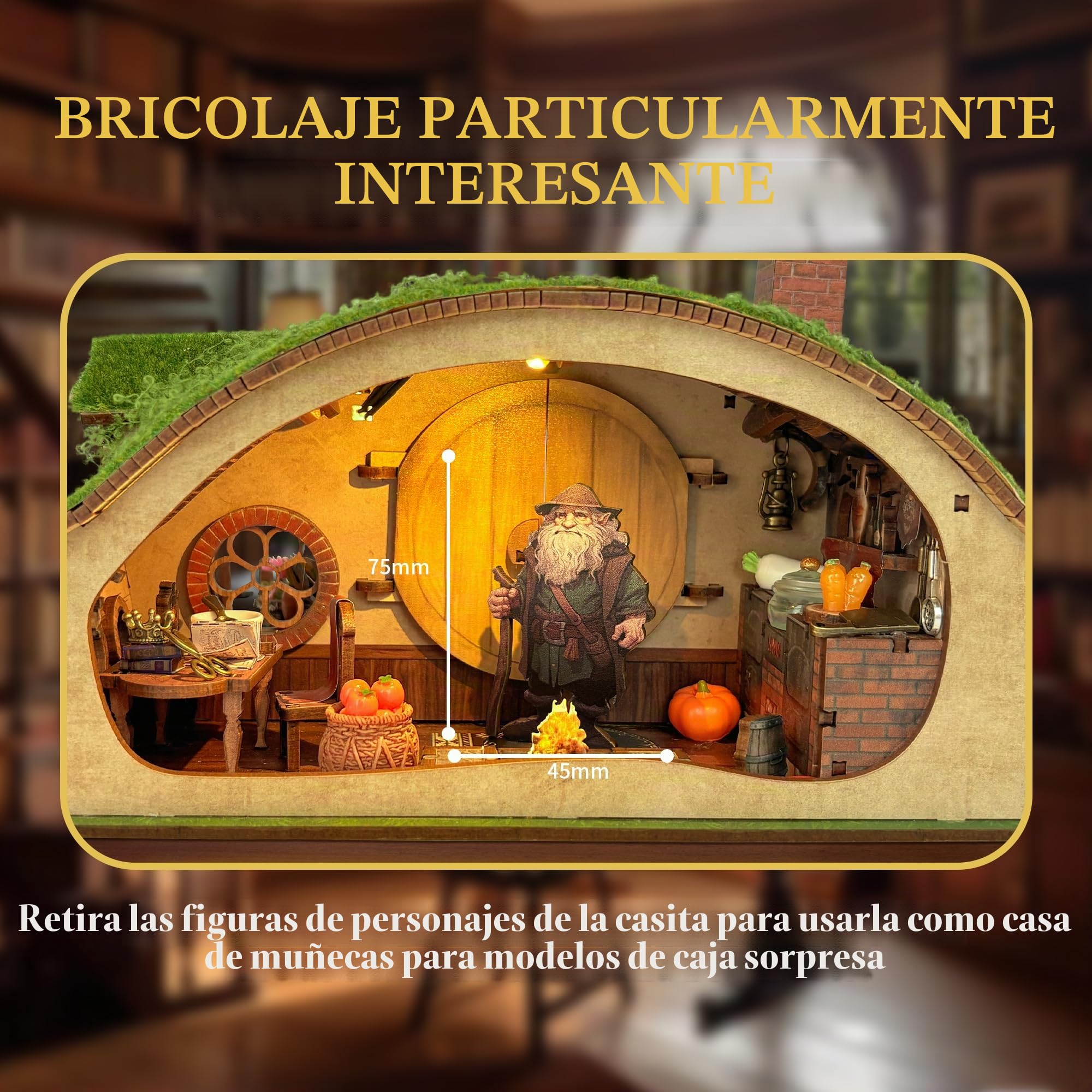 Kit de casa en miniatura para ensamblar – Puzzles 3D de madera, diseño de caja sorpresa, actividad antiestrés para adolescentes y adultos, kit de casa de muñecas regalo y decoración