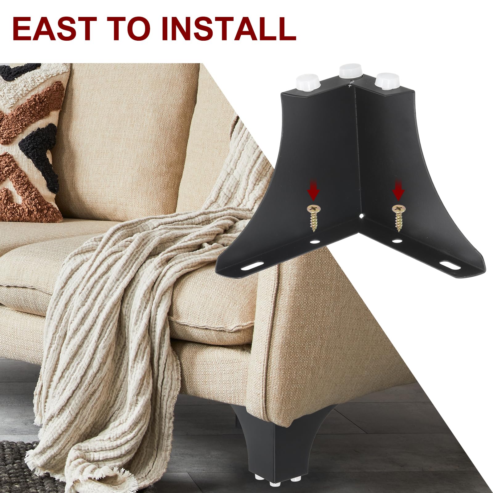 PATIKIL Metal Furniture Legs 3.94 Inch - Image 4