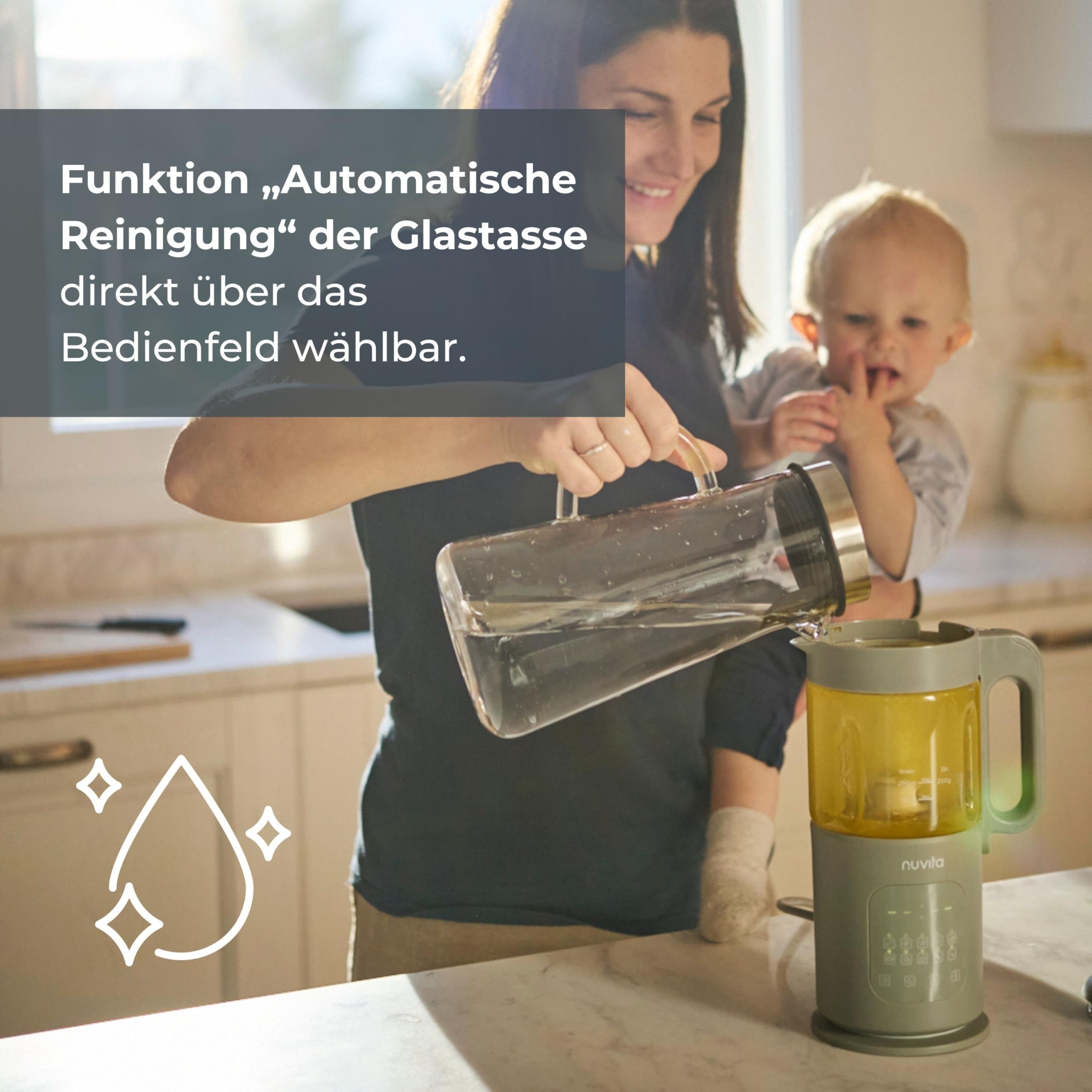Nuvita Magic Pappa 7-in-1 Multifunktionaler Babynahrungszubereiter – Dämpft, Püriert, Zerkleinert, mit Selbstreinigungsfunktion