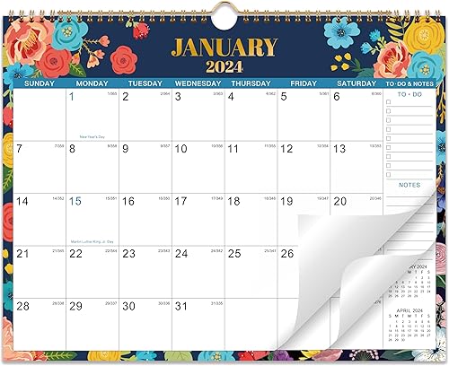 Miniatura 1 de Calendario 2024  Calendario de pared 2024, de enero a diciembre de 2024, calendario mensual colgante de 12 meses, calendario 2024 con fecha juliana,