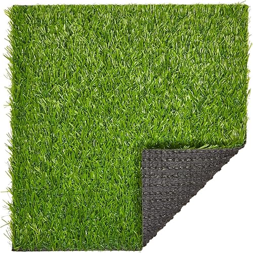 Miniatura 9 de Juvale Azulejos de césped artificial, paquete de 4, 12 x 12 pulgadas, 0.25 pulgadas de grosor, color verde, respaldo de agarre, textura suave como