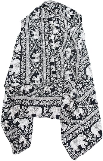 100% Pure Cotton Vintage Elephant Floral Kimono Wrap Vest Beach Cover Up