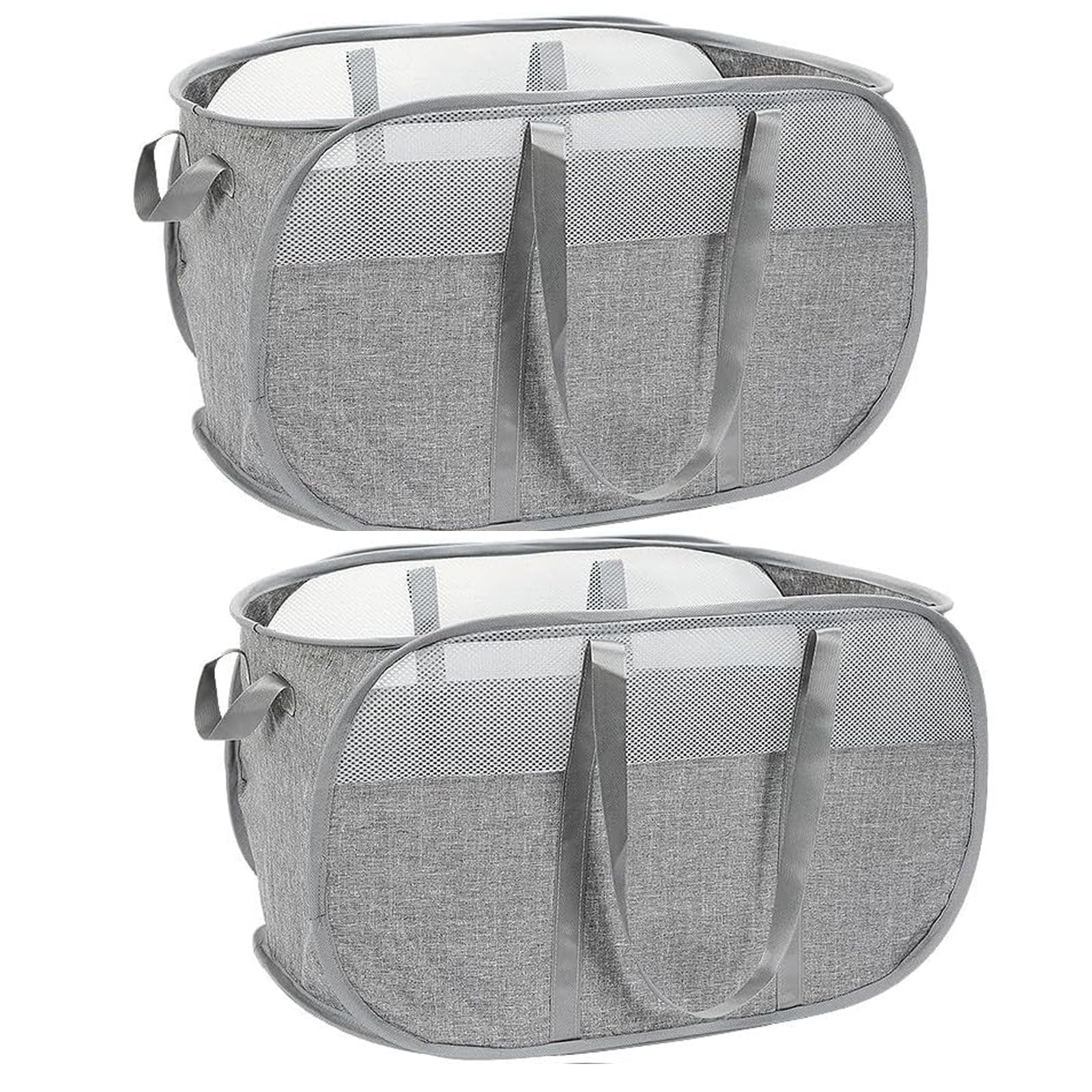 4 Stück Faltbare Wäschekörbe - Pop-Up Design Mit Henkel