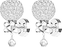 Vista 1 de TISLYCO Juego de dos apliques de pared de cristal, modernos apliques de pared con bola de cristal colgante, lámpara de montaje en pared, lámpara