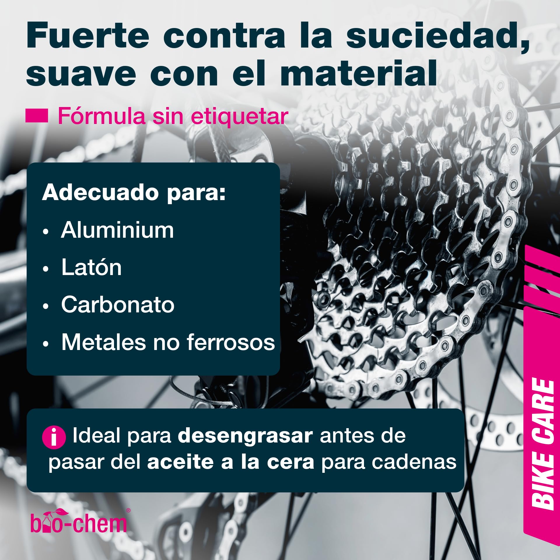 bio-chem Limpiador de cadenas de bicicletas 5L + 750ml + accesorios | Desengrasante para la limpieza grasa bicicleta - Cadenas de bicis de carretera y de montaña